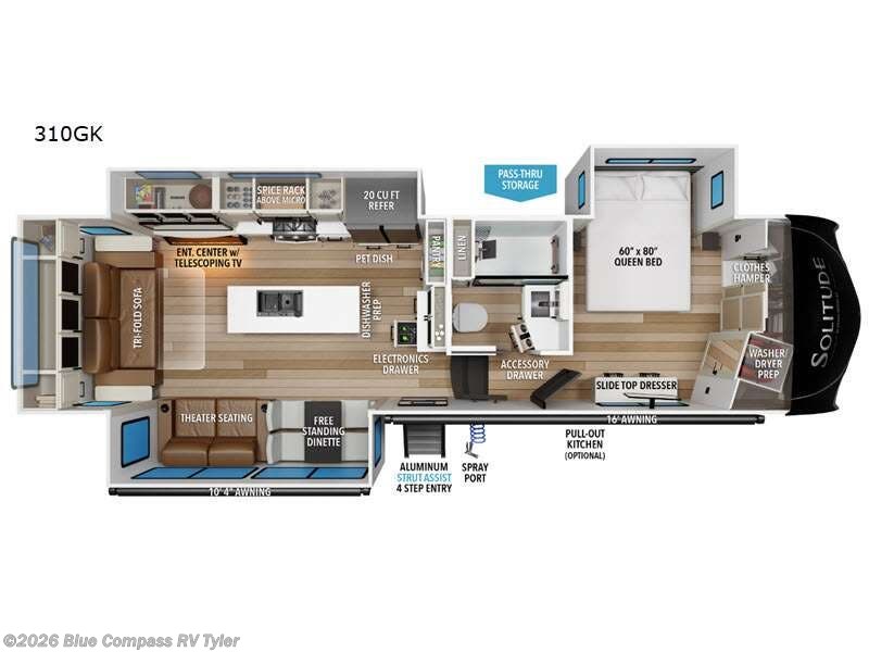 2026 Grand Design Solitude 310GK - New Fifth Wheel For Sale by Blue Compass RV Tyler in Tyler, Texas features Slideout