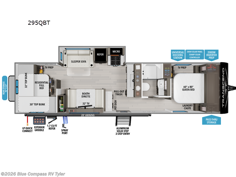2026 Grand Design Transcend Xplor 295QBT - New Travel Trailer For Sale by Blue Compass RV Tyler in Tyler, Texas features Slideout