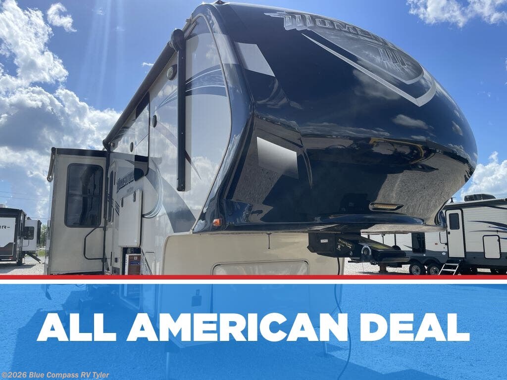 2015 Grand Design Momentum 380TH - Used Toy Hauler For Sale by Blue Compass RV Tyler in Tyler, Texas features Slideout