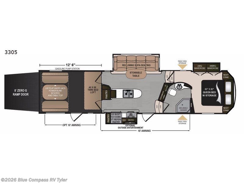 2017 Dutchmen Voltage V3305 - Used Toy Hauler For Sale by Blue Compass RV Tyler in Tyler, Texas features Slideout