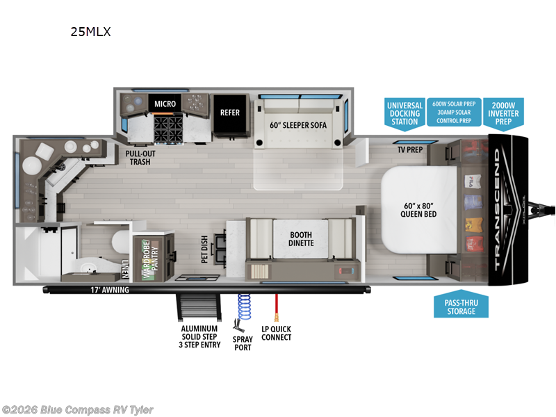 2026 Grand Design Transcend Xplor 25MLX - New Travel Trailer For Sale by Blue Compass RV Tyler in Tyler, Texas features Slideout