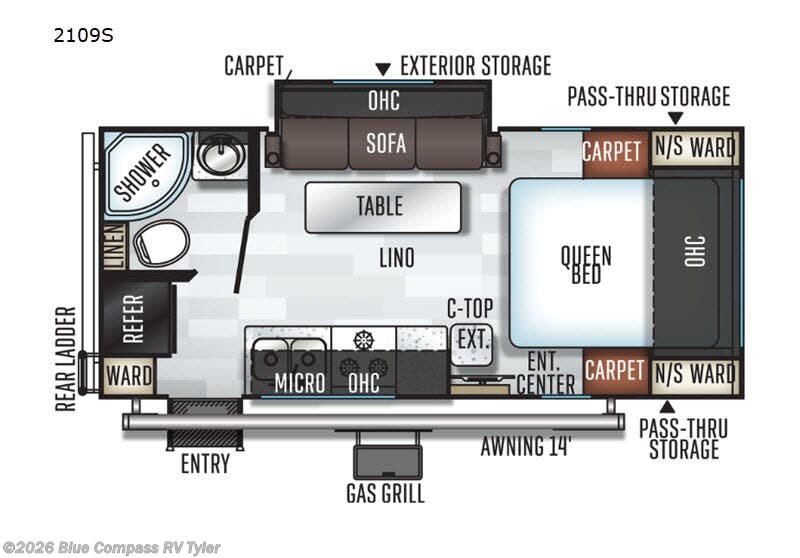 2019 Forest River Rockwood Mini Lite 2109S - Used Travel Trailer For Sale by Blue Compass RV Tyler in Tyler, Texas features Slideout