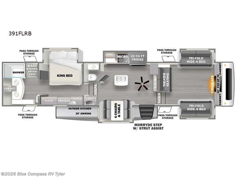 2022 Forest River Sierra 391FLRB - Used Fifth Wheel For Sale by Blue Compass RV Tyler in Tyler, Texas features Slideout