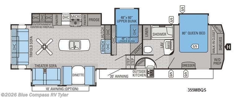 2015 Jayco Eagle 355MBQS - Used Fifth Wheel For Sale by Blue Compass RV Tyler in Tyler, Texas features Slideout