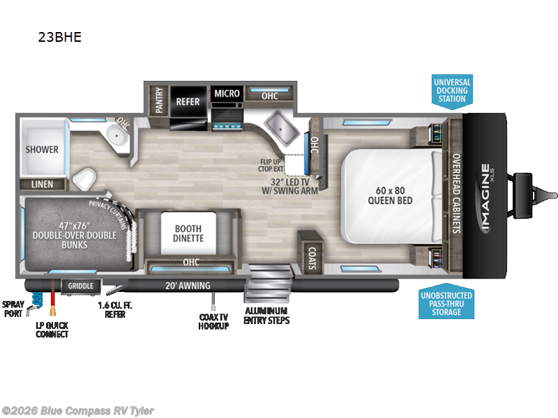 2023 Grand Design Imagine 23BHE - Used Travel Trailer For Sale by Blue Compass RV Tyler in Tyler, Texas features Slideout