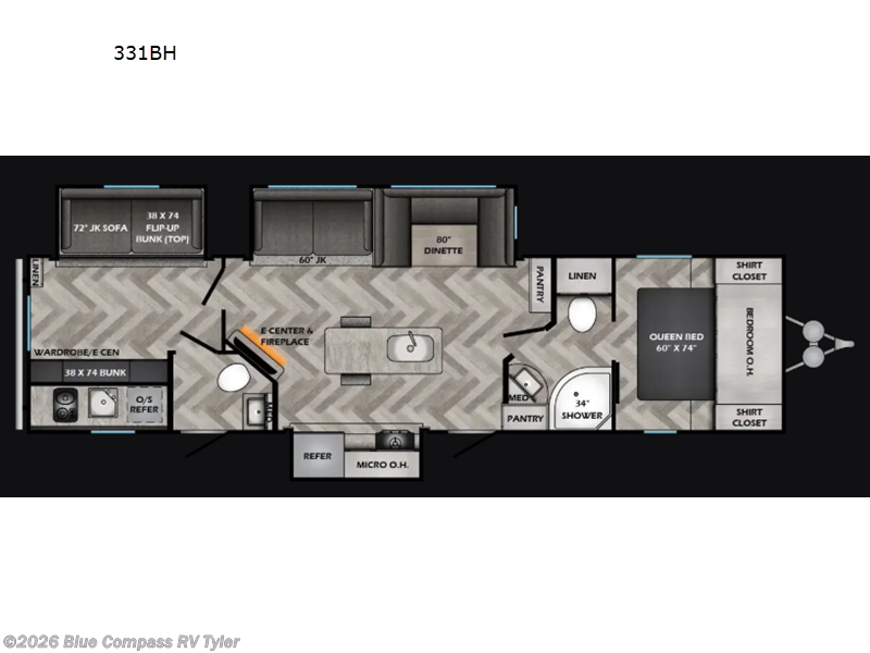 2026 CrossRoads Zinger 331BH - New Travel Trailer For Sale by Blue Compass RV Tyler in Tyler, Texas features Slideout