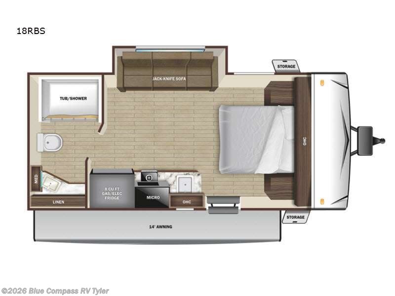 2022 Highland Ridge Range Lite Air 18RBS - Used Travel Trailer For Sale by Blue Compass RV Tyler in Tyler, Texas features Slideout