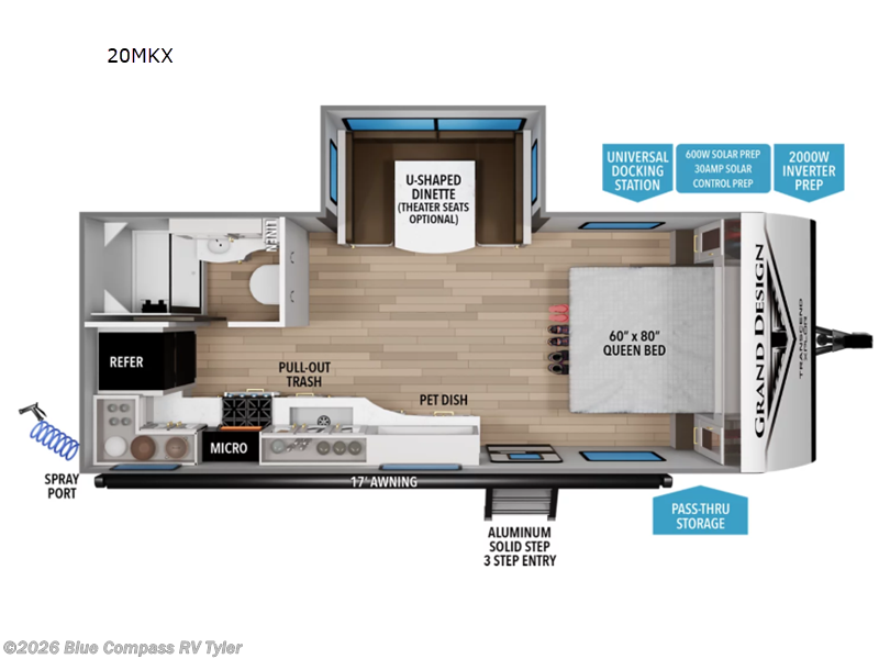 2027 Grand Design Transcend Xplor 20MKX - New Travel Trailer For Sale by Blue Compass RV Tyler in Tyler, Texas features Slideout