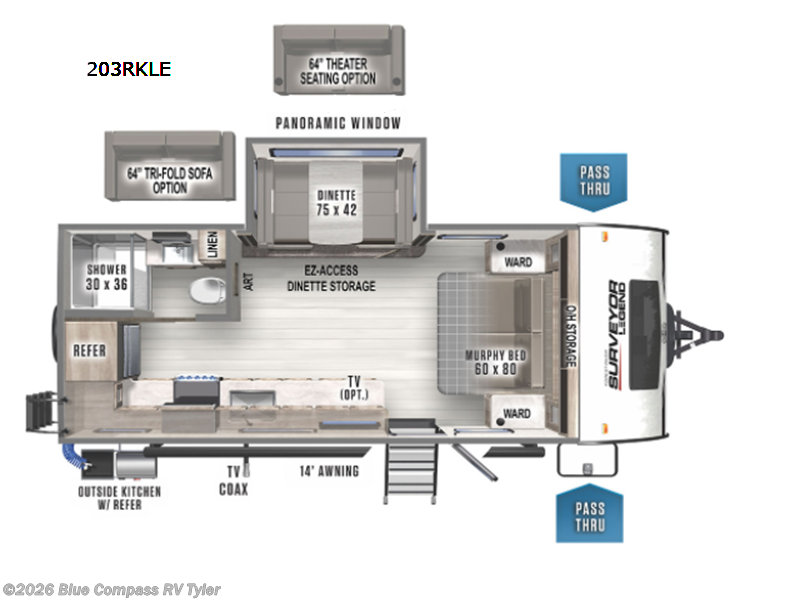 2022 Forest River Surveyor Legend 203RKLE - Used Travel Trailer For Sale by Blue Compass RV Tyler in Tyler, Texas features Slideout