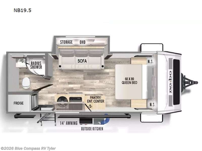 2023 Forest River No Boundaries NB19.5 - Used Travel Trailer For Sale by Blue Compass RV Tyler in Tyler, Texas features Slideout