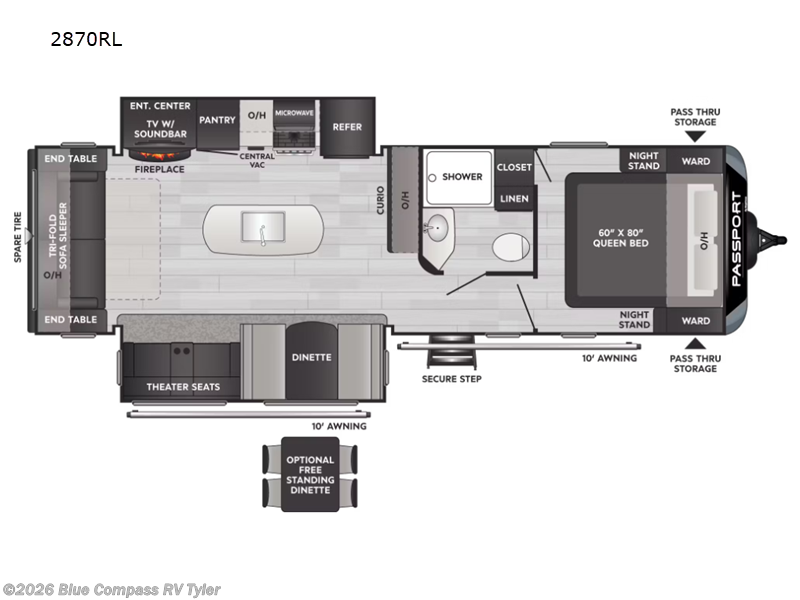 2023 Keystone Passport GT 2870 RL - Used Travel Trailer For Sale by Blue Compass RV Tyler in Tyler, Texas features Slideout