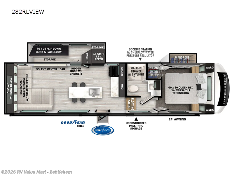 2024 Forest River Impression 282RLVIEW - New Fifth Wheel For Sale by RV Value Mart - Behtlehem in Bath, Pennsylvania features Slideout