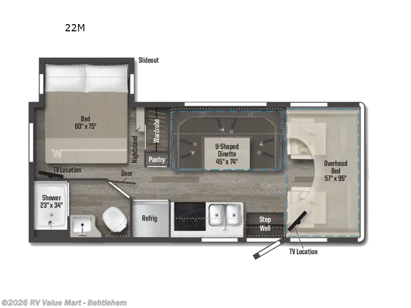 2025 Winnebago Minnie Winnie 22M - New Class C For Sale by RV Value Mart - Behtlehem in Bath, Pennsylvania features Slideout