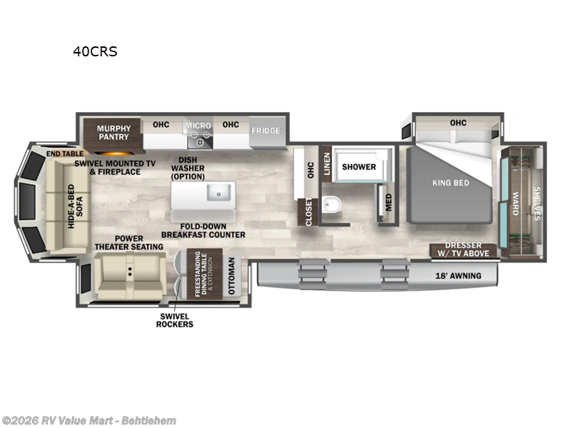 2025 Forest River Cedar Creek Cottage 40CRS - New Destination Trailer For Sale by RV Value Mart - Behtlehem in Bath, Pennsylvania features Slideout