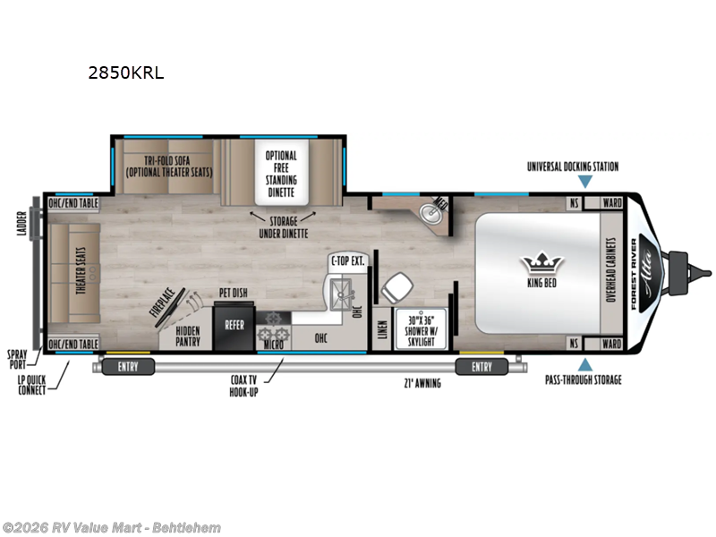 2026 East to West Alta 2850KRL - New Travel Trailer For Sale by RV Value Mart - Behtlehem in Bath, Pennsylvania features Slideout