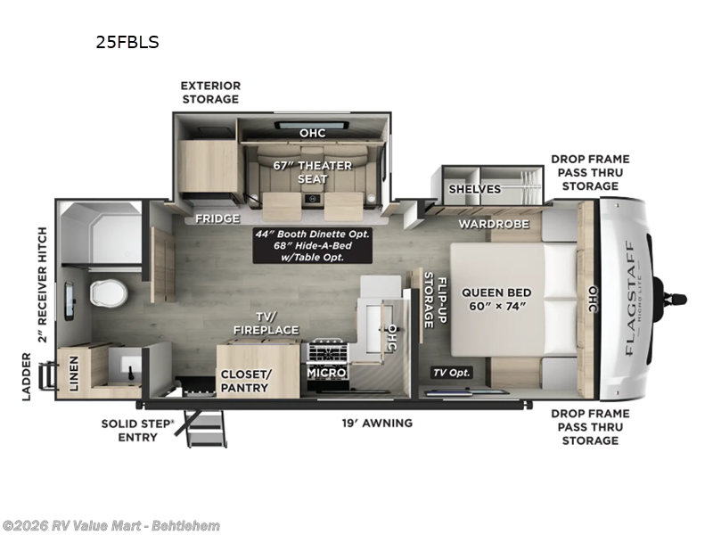 2026 Forest River Flagstaff Micro Lite 25FBLS - New Travel Trailer For Sale by RV Value Mart - Behtlehem in Bath, Pennsylvania features Slideout