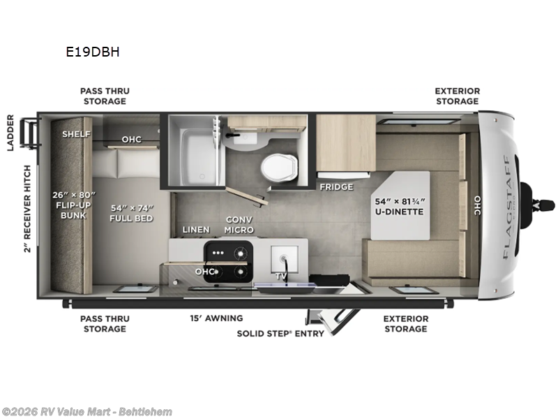 2026 Forest River Flagstaff E-Pro E19DBH - New Travel Trailer For Sale by RV Value Mart - Behtlehem in Bath, Pennsylvania
