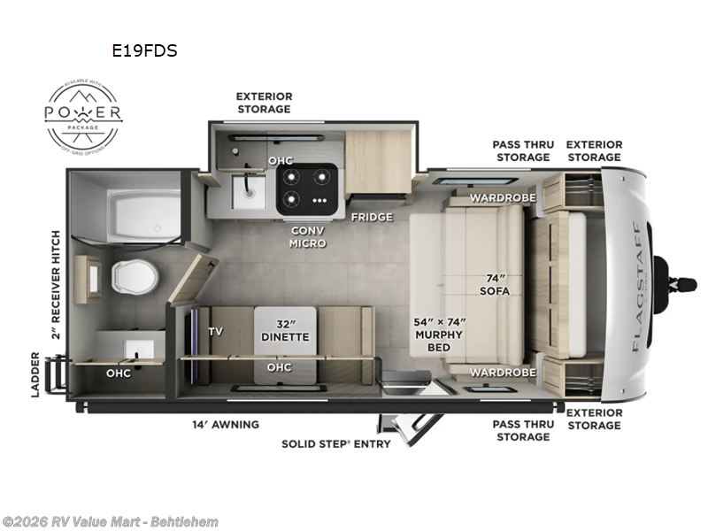 2026 Forest River Flagstaff E-Pro E19FDS - New Travel Trailer For Sale by RV Value Mart - Behtlehem in Bath, Pennsylvania features Slideout