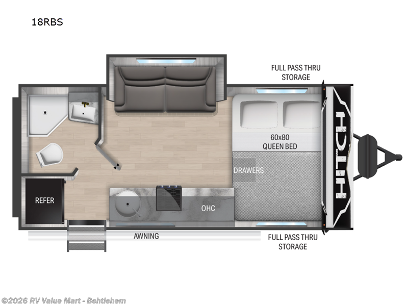 2024 Cruiser RV Hitch 18RBS - Used Travel Trailer For Sale by RV Value Mart - Behtlehem in Bath, Pennsylvania features Slideout