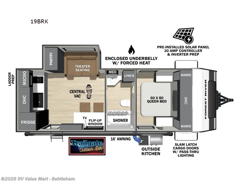2026 Forest River IBEX 19BRK-BM - New Travel Trailer For Sale by RV Value Mart - Behtlehem in Bath, Pennsylvania features Slideout