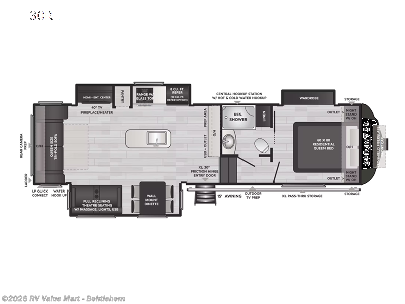 2022 Keystone Sprinter 30RL - Used Fifth Wheel For Sale by RV Value Mart - Behtlehem in Bath, Pennsylvania features Slideout