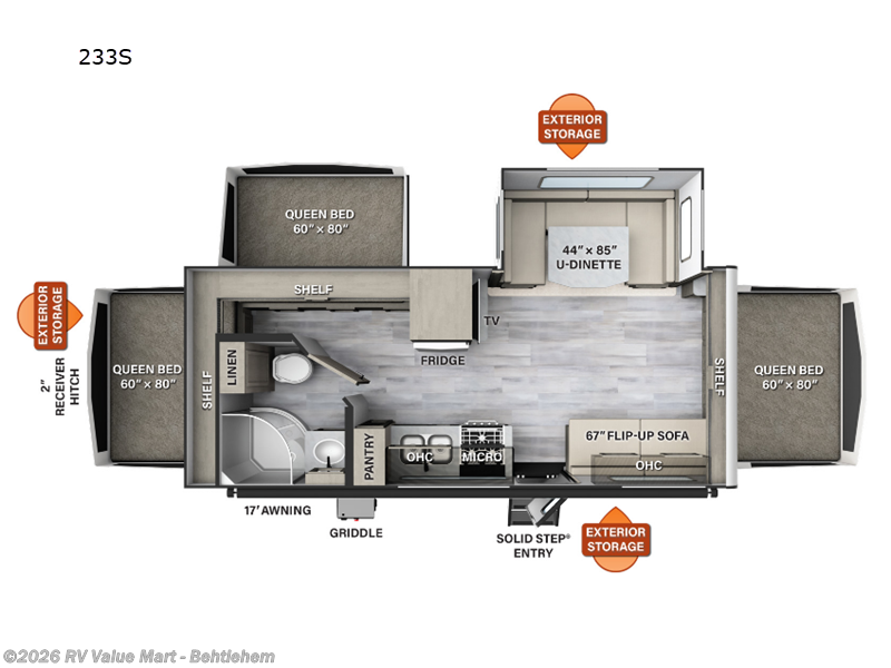 2026 Forest River Flagstaff Shamrock 233S - New Travel Trailer For Sale by RV Value Mart - Behtlehem in Bath, Pennsylvania features Slideout