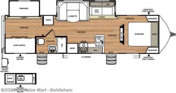 2015 Forest River Vibe Extreme Lite 308BHS - Used Travel Trailer For Sale by RV Value Mart - Behtlehem in Bath, Pennsylvania features Slideout