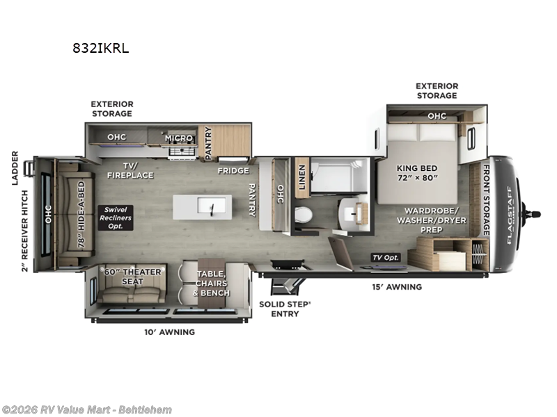 2026 Forest River Flagstaff Classic 832lKRL - New Travel Trailer For Sale by RV Value Mart - Behtlehem in Bath, Pennsylvania features Slideout