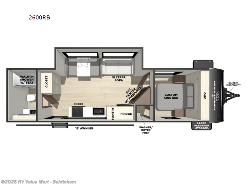 2026 Forest River Vibe 2600RB - New Travel Trailer For Sale by RV Value Mart - Behtlehem in Bath, Pennsylvania features Slideout