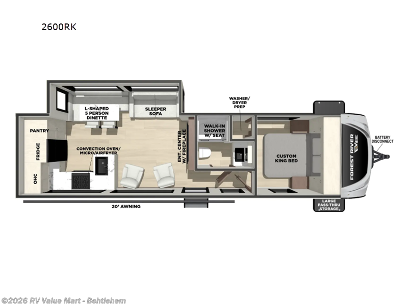 2026 Forest River Vibe 2600RK - New Travel Trailer For Sale by RV Value Mart - Behtlehem in Bath, Pennsylvania features Slideout