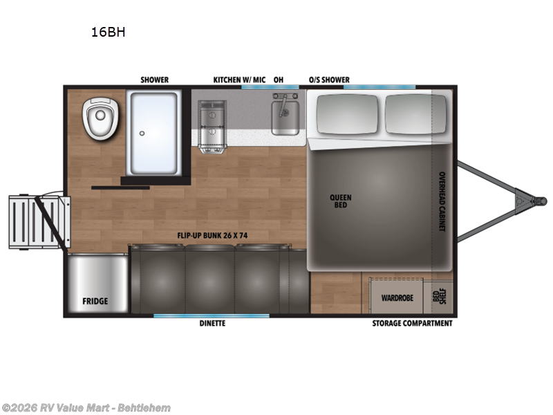 2026 Shasta Compact 16BH - New Travel Trailer For Sale by RV Value Mart - Behtlehem in Bath, Pennsylvania