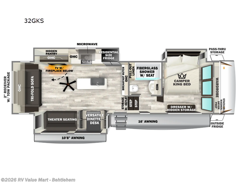 2026 Forest River Cherokee Sabre 32GKS - New Fifth Wheel For Sale by RV Value Mart - Behtlehem in Bath, Pennsylvania features Slideout