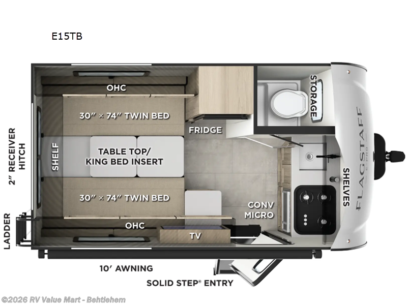 2026 Forest River Flagstaff E-Pro E15TB - New Travel Trailer For Sale by RV Value Mart - Behtlehem in Bath, Pennsylvania