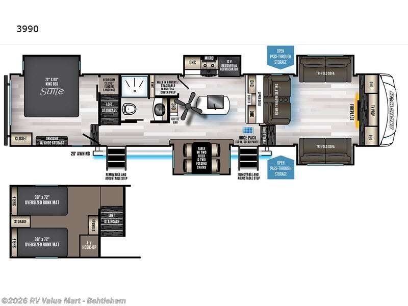 2022 Forest River Cherokee Arctic Wolf Suite 3990 - Used Fifth Wheel For Sale by RV Value Mart - Behtlehem in Bath, Pennsylvania features Slideout