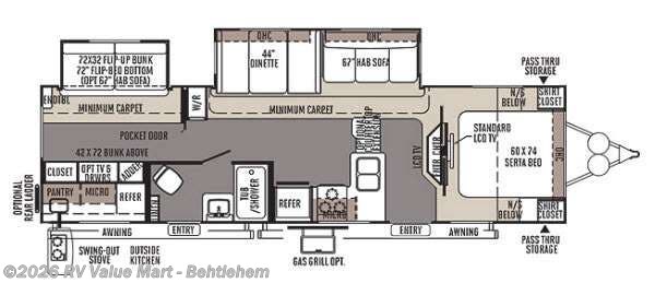 2014 Forest River Flagstaff Classic Super Lite 831BHDS - Used Travel Trailer For Sale by RV Value Mart - Behtlehem in Bath, Pennsylvania features Slideout