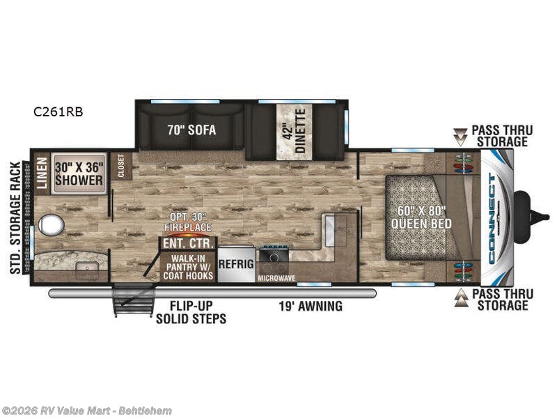 2019 K-Z Connect C261RB - Used Travel Trailer For Sale by RV Value Mart - Behtlehem in Bath, Pennsylvania features Slideout