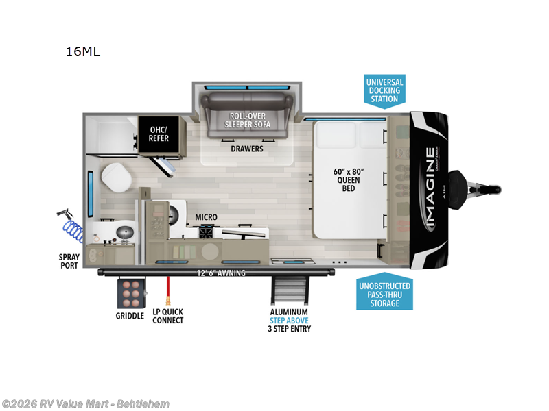 2025 Grand Design Imagine AIM 16ML - Used Travel Trailer For Sale by RV Value Mart - Behtlehem in Bath, Pennsylvania features Slideout