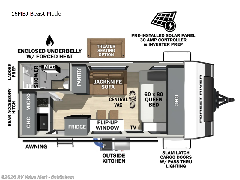 2026 Forest River IBEX 16MBJ Beast Mode - New Travel Trailer For Sale by RV Value Mart - Behtlehem in Bath, Pennsylvania