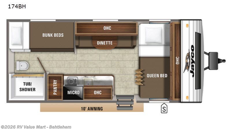 2019 Jayco Jay Flight SLX 7 174BH - Used Travel Trailer For Sale by RV Value Mart - Behtlehem in Bath, Pennsylvania