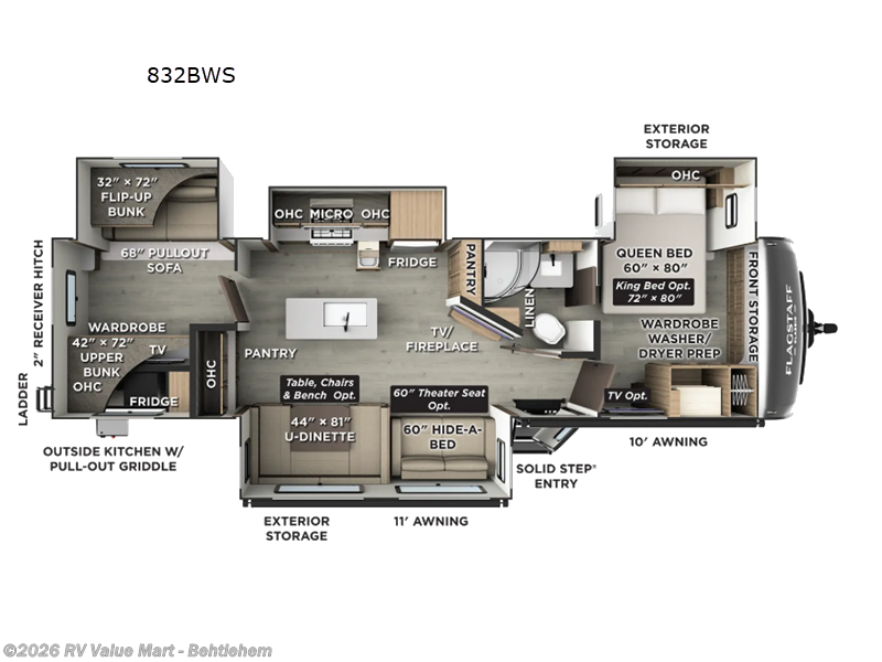 2026 Forest River Flagstaff 832BWS - New Travel Trailer For Sale by RV Value Mart - Behtlehem in Bath, Pennsylvania features Slideout