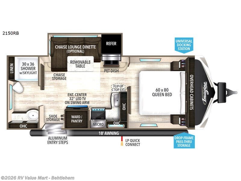 2018 Grand Design Imagine 2150RB - Used Travel Trailer For Sale by RV Value Mart - Behtlehem in Bath, Pennsylvania features Slideout