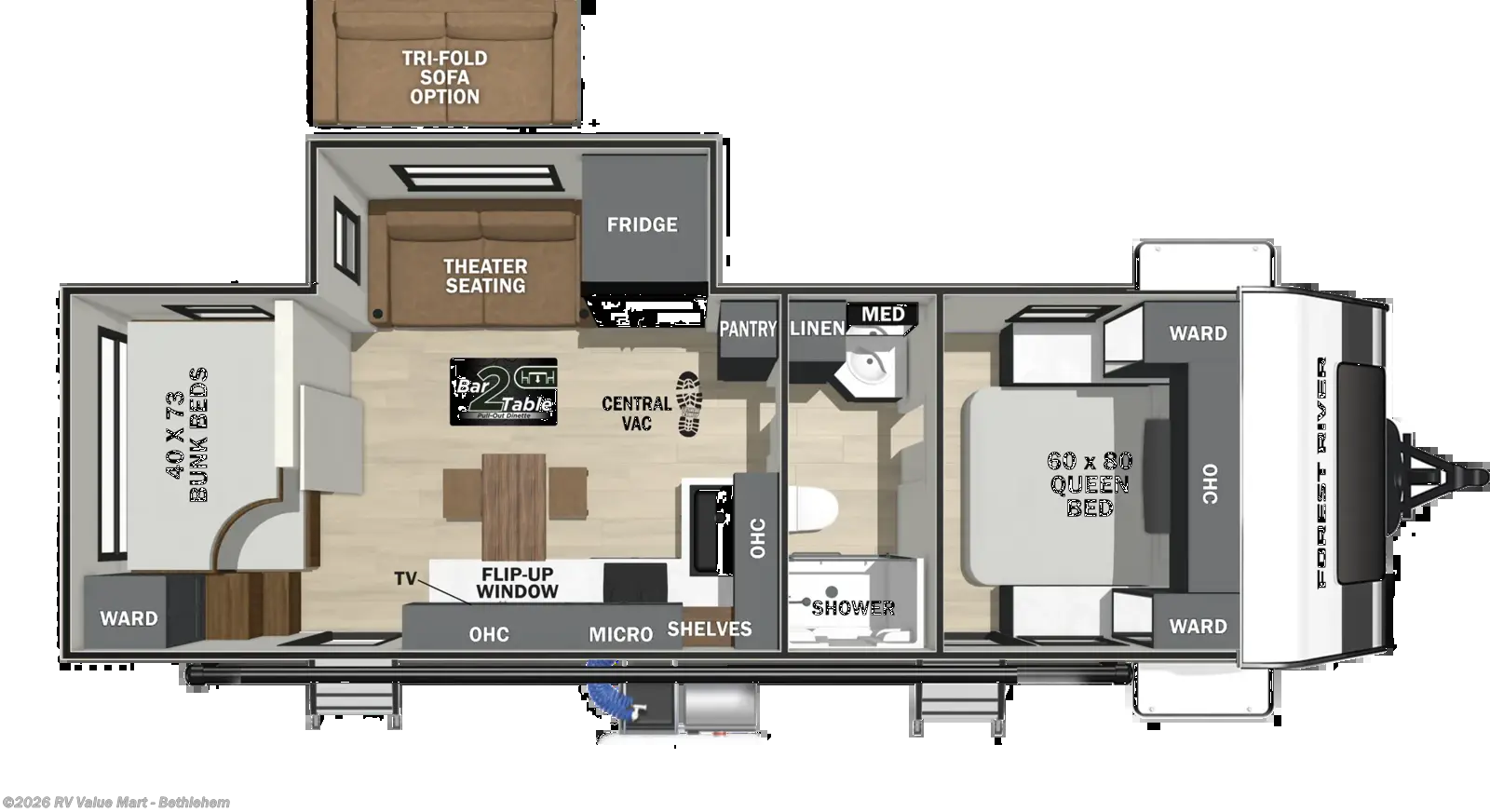 2027 Forest River IBEX 24BHB-BM - New Travel Trailer For Sale by RV Value Mart - Bethlehem in Bath, Pennsylvania