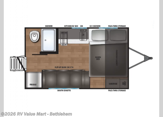 2026 Shasta Compact 16BH - New Travel Trailer For Sale by RV Value Mart - Bethlehem in Bath, Pennsylvania