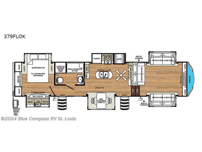 2019 Forest River Sandpiper 379FLOK - Used Fifth Wheel For Sale by Blue Compass RV St. Louis in Eureka, Missouri