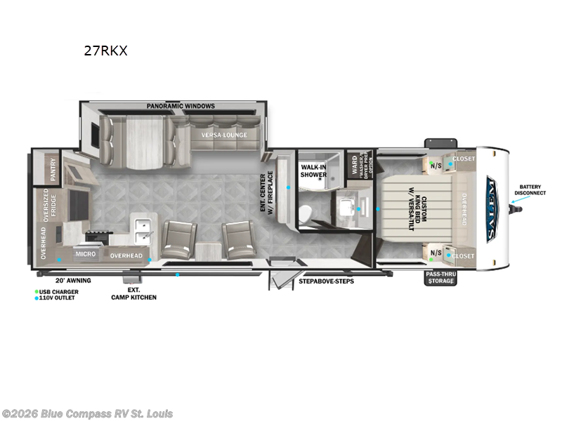 2024 Forest River Salem 27RKX - Used Travel Trailer For Sale by Blue Compass RV St. Louis in Eureka, Missouri features Slideout