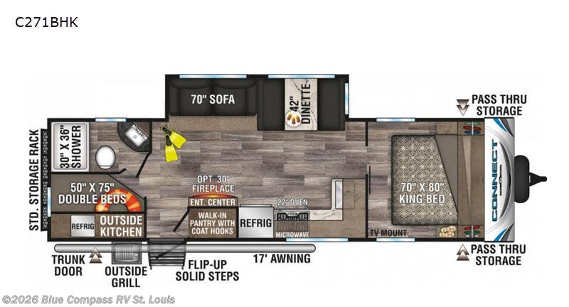 2021 K-Z Connect C271BHK - Used Travel Trailer For Sale by Blue Compass RV St. Louis in Eureka, Missouri features Slideout