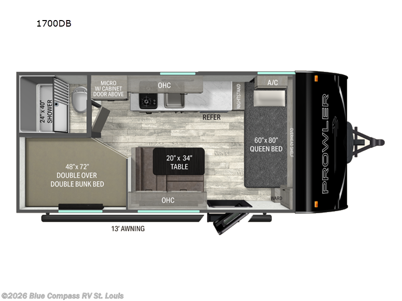 2027 Heartland Prowler 1700DB - New Travel Trailer For Sale by Blue Compass RV St. Louis in Eureka, Missouri