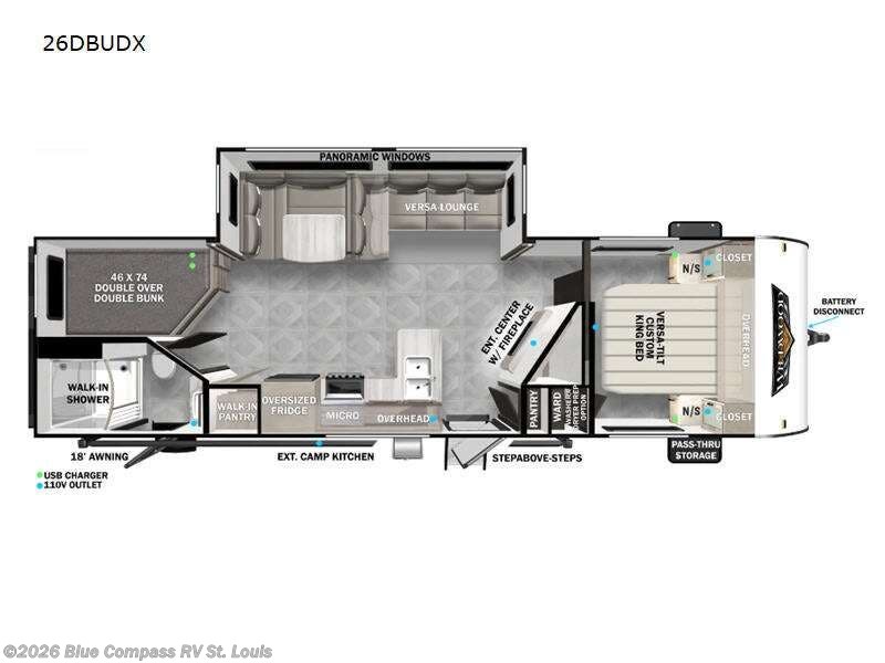 2024 Forest River Wildwood 26DBUDX - Used Travel Trailer For Sale by Blue Compass RV St. Louis in Eureka, Missouri features Slideout