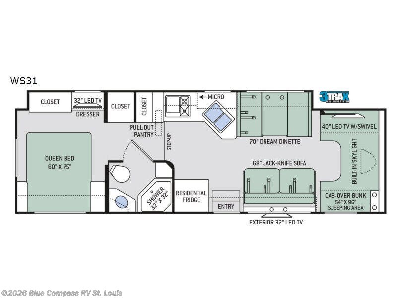 2017 Thor Motor Coach Quantum WS31 - Used Class C For Sale by Blue Compass RV St. Louis in Eureka, Missouri features Slideout