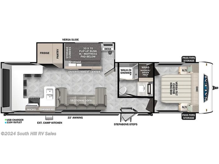 Floorplan of 2024 Forest River Salem 29VIEW